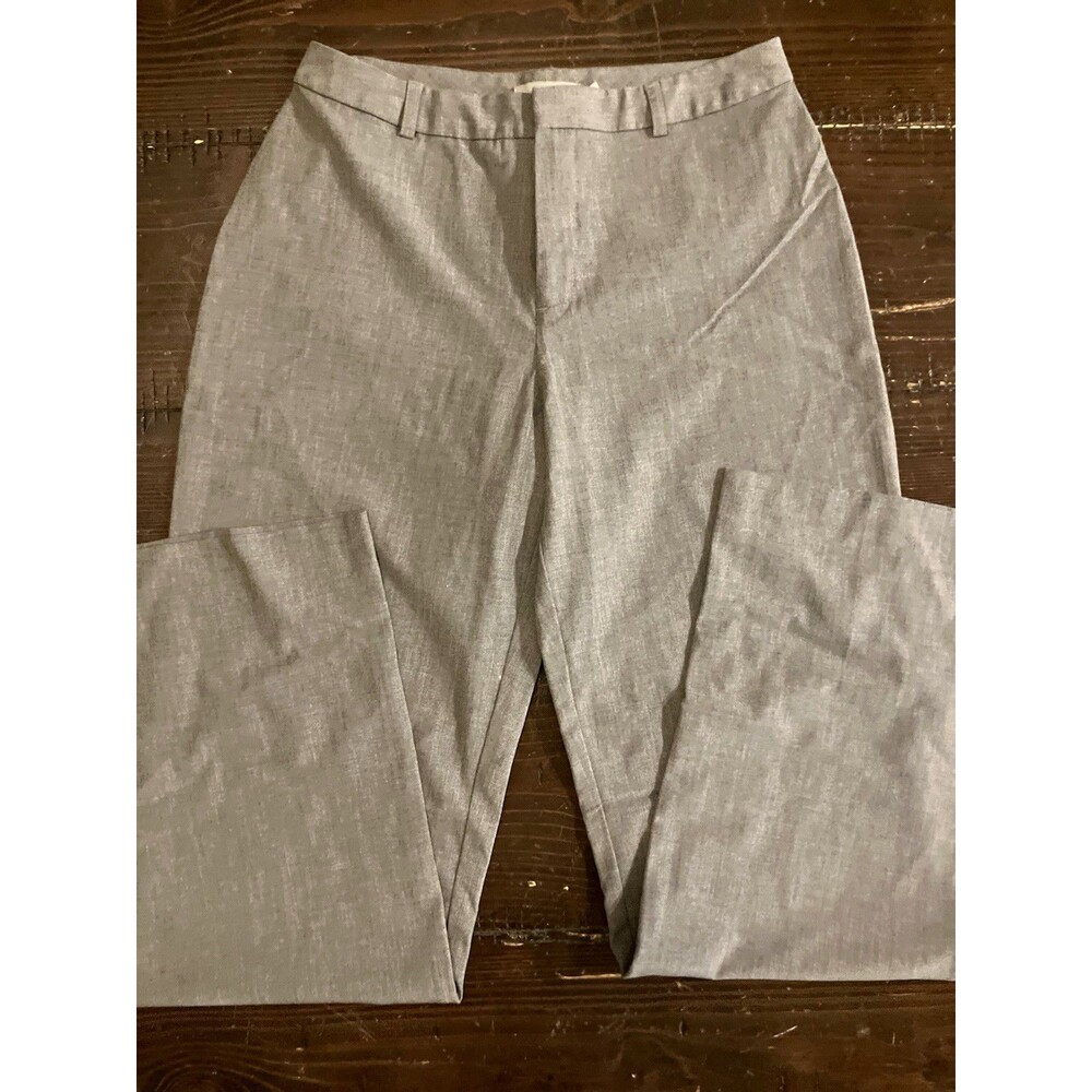 Old Navy Women's Gray Stretch Dress Pants Straight Leg Flat Front Zip Sz 2